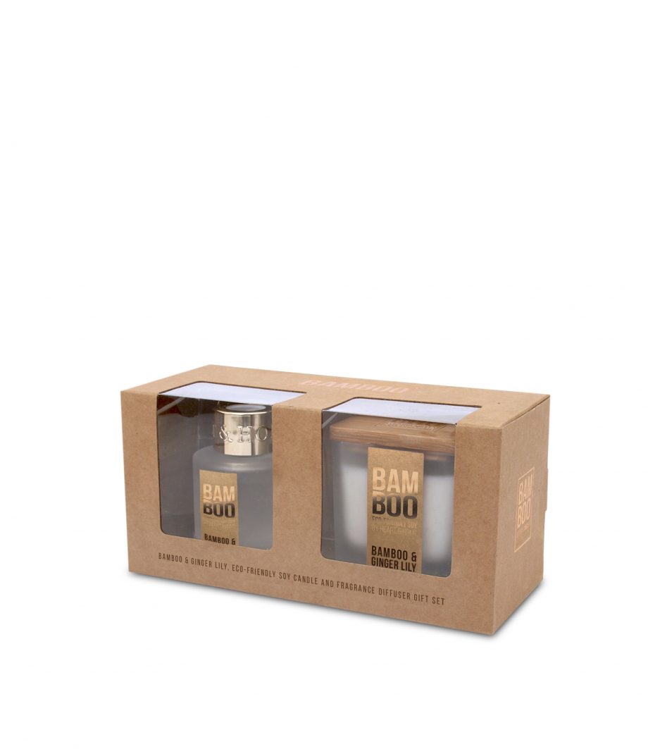 Small Candle & Diffuser - Bamboo Gift Set