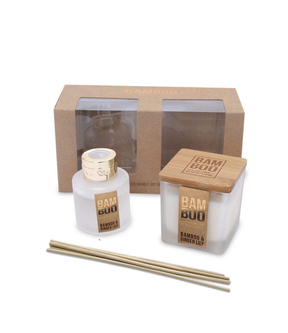 Small Candle & Diffuser - Bamboo Gift Set