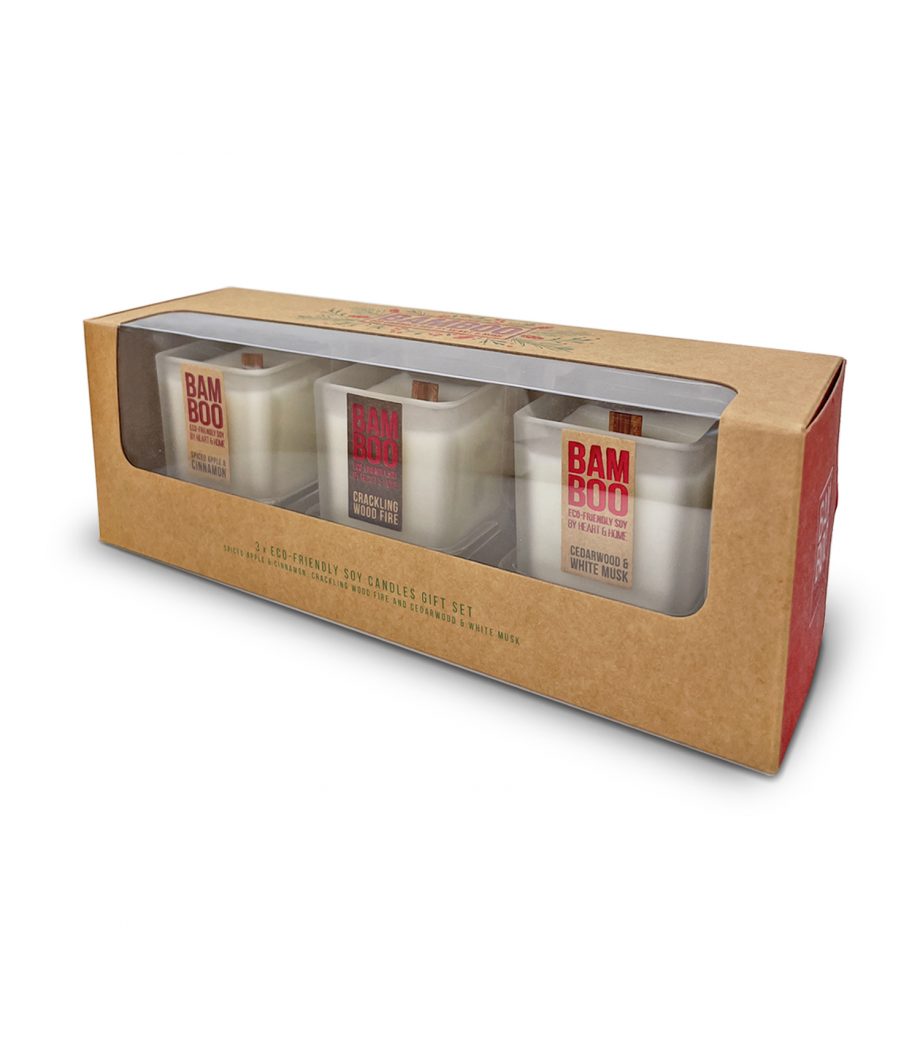 3 x Mini Candle Gift Set - Bamboo Gift Set