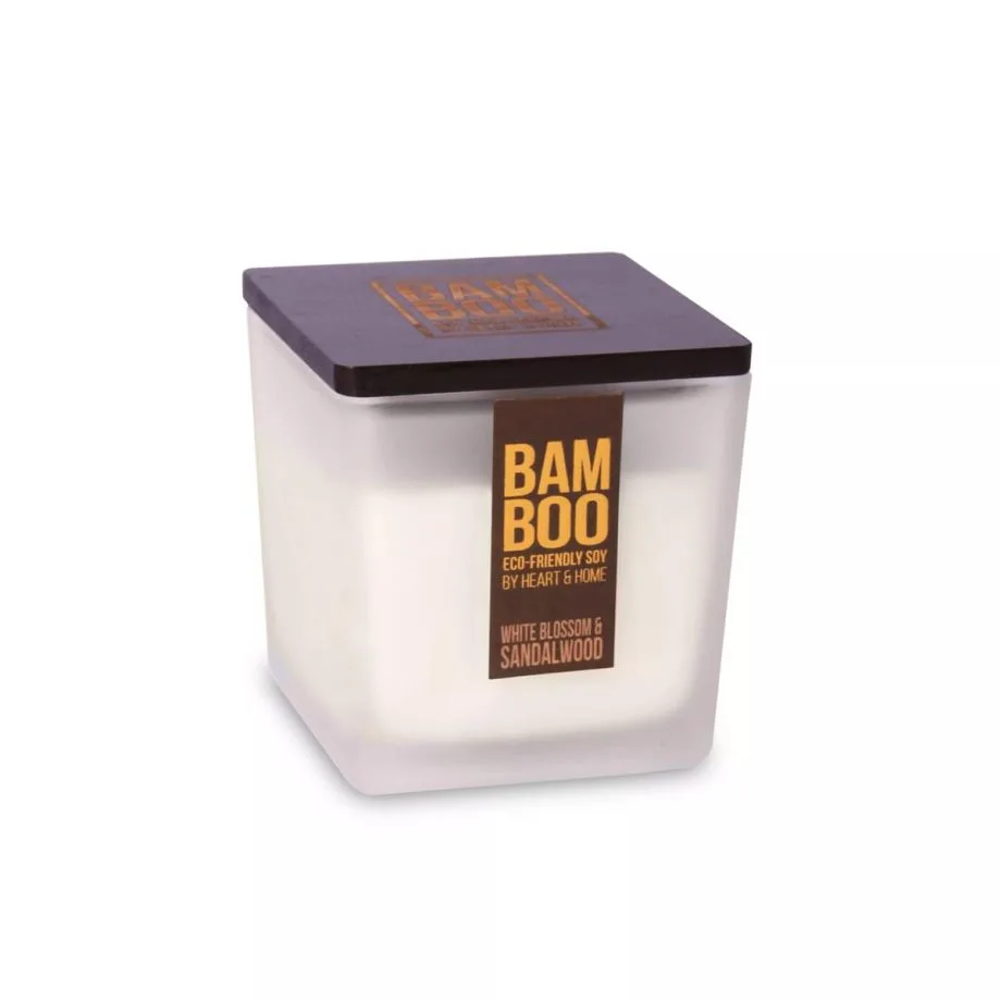 White Blossom & Sandalwood - Bamboo Large Jar Candle